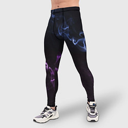 Тайтсы мужские Color black blue pink, цвет: 3D-принт — фото 2