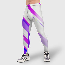 Тайтсы мужские Color white pink, цвет: 3D-принт — фото 2