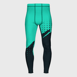 Тайтсы мужские Color black light blue, цвет: 3D-принт