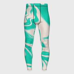 Тайтсы мужские Color white turquoise, цвет: 3D-принт