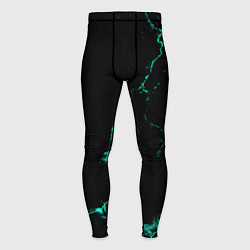Мужские тайтсы Color black turquoise