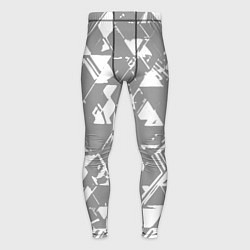 Мужские тайтсы Светлый серый геометричный паттерн
