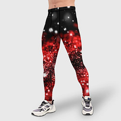 Тайтсы мужские Красно-черная блестящая текстура, цвет: 3D-принт — фото 2