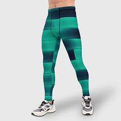 Тайтсы мужские Color light blue square, цвет: 3D-принт — фото 2