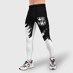 Тайтсы мужские Barcelona черно белые краски, цвет: 3D-принт — фото 2