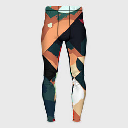 Тайтсы мужские Сине-бежевый абстракция, цвет: 3D-принт
