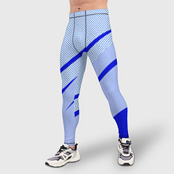 Тайтсы мужские Светло-синий текстура с полосой, цвет: 3D-принт — фото 2