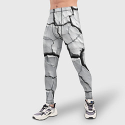 Тайтсы мужские Серая растрескавшаяся глина, цвет: 3D-принт — фото 2