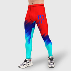 Тайтсы мужские Monster energy краски штрихи, цвет: 3D-принт — фото 2
