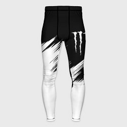 Тайтсы мужские Monster energy белые штрихи, цвет: 3D-принт