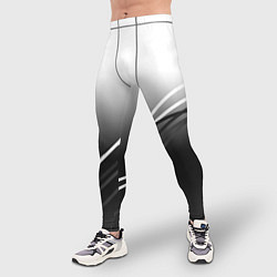 Тайтсы мужские Градиент с полосами из белого в тёмный, цвет: 3D-принт — фото 2
