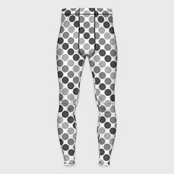 Мужские тайтсы Черный и серый горох на белом фоне