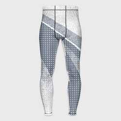 Мужские тайтсы Светлый серо-голубой текстурированный с полосой