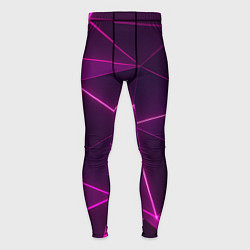 Тайтсы мужские Плиты с фиолетовыми гранями, цвет: 3D-принт