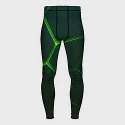 Тайтсы мужские Зеленые нано плиты, цвет: 3D-принт
