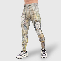 Тайтсы мужские Девушки стимпанк, цвет: 3D-принт — фото 2