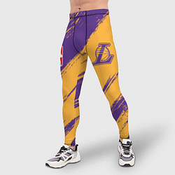Тайтсы мужские Лейкерс - брызги красок, цвет: 3D-принт — фото 2