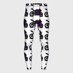 Тайтсы мужские The motorcycle is dark purple, цвет: 3D-принт