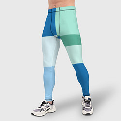 Тайтсы мужские Мятное небо колор-блок, цвет: 3D-принт — фото 2