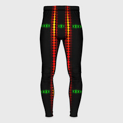 Тайтсы мужские Neon black green circles, цвет: 3D-принт
