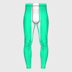 Тайтсы мужские Color turquoise white line, цвет: 3D-принт