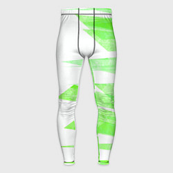Тайтсы мужские Color white light green stripes, цвет: 3D-принт