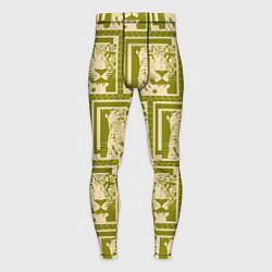Тайтсы мужские Леопард в оливковом, цвет: 3D-принт