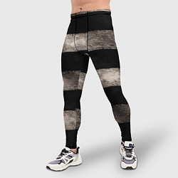 Тайтсы мужские Черно-белая тельняшка текстура, цвет: 3D-принт — фото 2