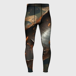 Тайтсы мужские Камуфляжная ткань на металлической пластине, цвет: 3D-принт