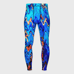 Мужские тайтсы Сине-голубой стекающая абстракция