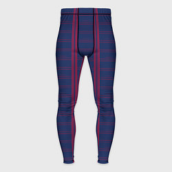 Тайтсы мужские Color blue cage pink stripes, цвет: 3D-принт