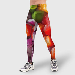 Тайтсы мужские Микс из овощей - текстура, цвет: 3D-принт — фото 2