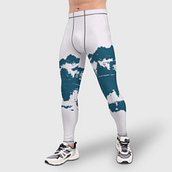 Тайтсы мужские Лес и озеро, цвет: 3D-принт — фото 2