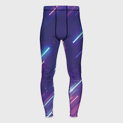 Тайтсы мужские Абстракция бело синие красные полосы, цвет: 3D-принт