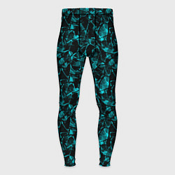 Тайтсы мужские Голубой с черным абстрактный узор, цвет: 3D-принт