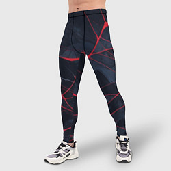 Тайтсы мужские Мраморные узоры из переплетений красных линий, цвет: 3D-принт — фото 2