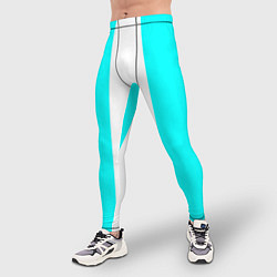 Тайтсы мужские Color blue and white, цвет: 3D-принт — фото 2