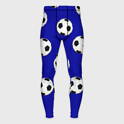 Тайтсы мужские Футбольные мячи на синем, цвет: 3D-принт