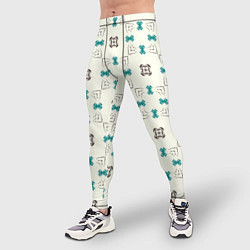 Тайтсы мужские Узорчатый паттерн в квадратных ячейках, цвет: 3D-принт — фото 2