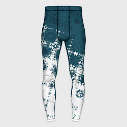 Тайтсы мужские Узорчатая текстура сине-белая, цвет: 3D-принт