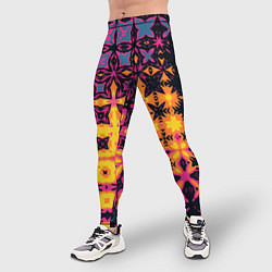 Тайтсы мужские Фиолетово-желтая метаморфоза, цвет: 3D-принт — фото 2