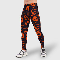 Тайтсы мужские Паттерн с символами праздника Хэллоуин, цвет: 3D-принт — фото 2