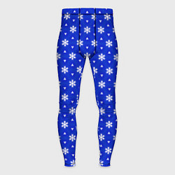 Тайтсы мужские Размытые снежинки на ярком синем, цвет: 3D-принт