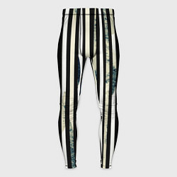 Тайтсы мужские Абстрактные полосы чёрно-белый, цвет: 3D-принт