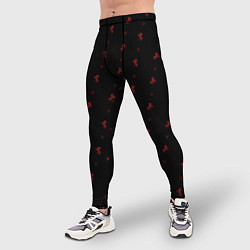 Тайтсы мужские Красный конь паттерн, цвет: 3D-принт — фото 2
