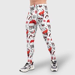 Тайтсы мужские Новогодние черепа, цвет: 3D-принт — фото 2