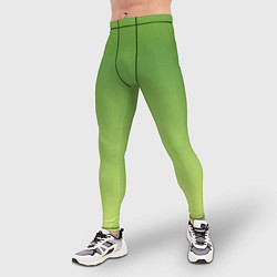Тайтсы мужские Color green yellow, цвет: 3D-принт — фото 2