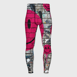 Мужские тайтсы Розовые смайлы граффити