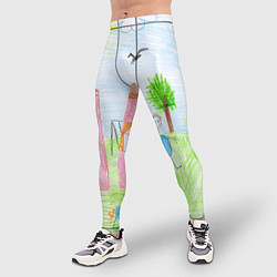 Тайтсы мужские Детские рисунки, цвет: 3D-принт — фото 2