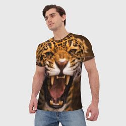 Футболка мужская Ярость леопарда, цвет: 3D-принт — фото 2
